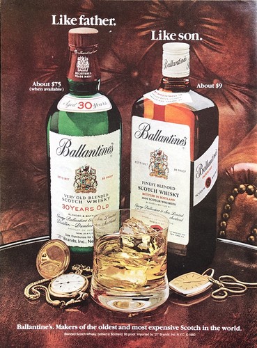 1980 ballantines scotch - 1980,