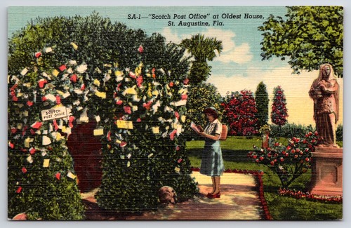 Vintage linen postcard - linen, scotch